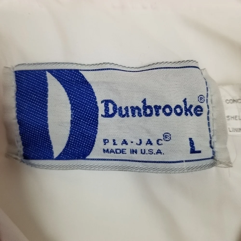 Dunbrooke Windbreaker Men's Size Large Vintage USA Made Full Zip Red White Blue
